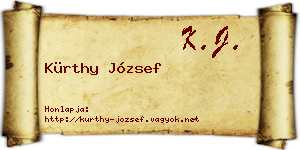 Kürthy József névjegykártya