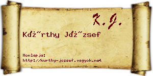 Kürthy József névjegykártya